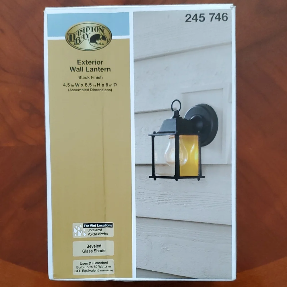 Hampton Bay Black Wall Lantern